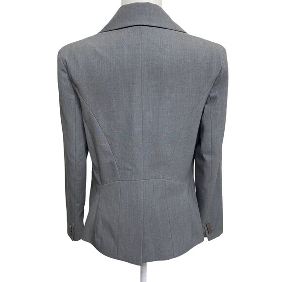 NY&Co Gray Blazer Size 10 Career Stretch Jacket 2-Button Office Academia Preppy - Picture 3 of 8